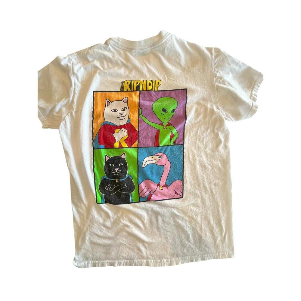 Ripndip T Shirt Youth Sz Med We Can Be Heroes White Nermal short sleeve
